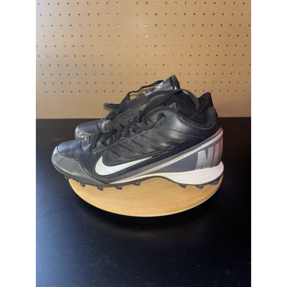 Nike‎ Land Shark Football Cleats Size 10 Black/silver/white